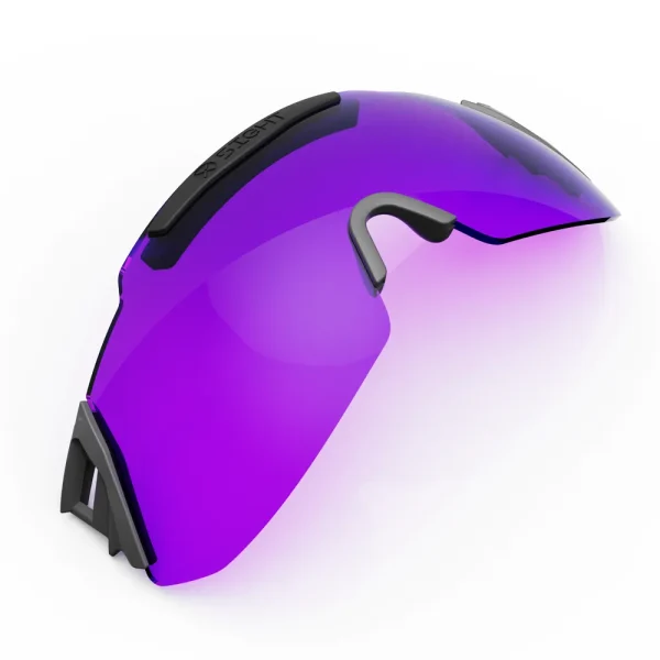 Product photo featuring our high-quality 2RX shooting glasses lens in the captivating Deep Purple color. This lens exemplifies excellence, crafted to deliver top-notch optical performance and precision for shooters. With its advanced design ensuring crystal-clear vision, it's the indispensable choice for those seeking unparalleled shooting eyewear. Ideal for medium to bright light conditions in Sporting, Trap, Skeet, and Hunting disciplines, our Deep Purple lens enhances target contrast while neutralizing green and brown backgrounds, providing reliable performance in various lighting scenarios.